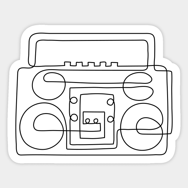 Boombox Sticker by Moe Tees
